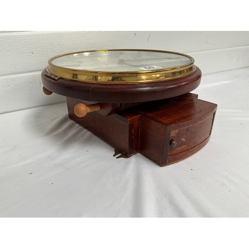 50 - MAHOGANY CASED WALL CLOCK WITH FUSSEE MOVEMENT (NO KEY AND PENDULUM)