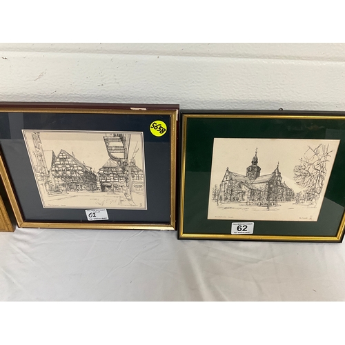 62 - 5 FRAMED PRINTS TO INCLUDE 3 MONET'S