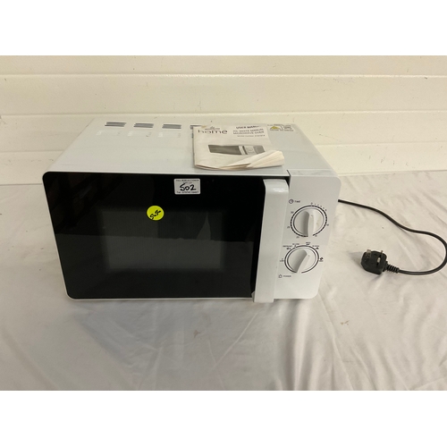 502 - 20L WHITE MAUAL MICROWAVE OVEN