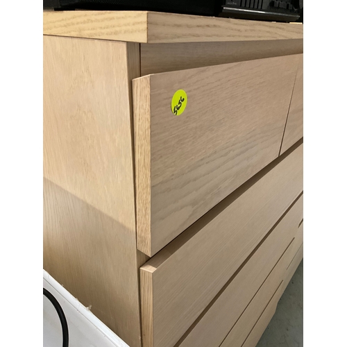 505 - MODERN LIGHT OAK STYLE 2 OVER 4 CHEST OF DRAWERS HH40” W32” D18”