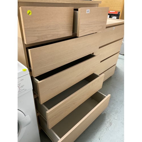 505 - MODERN LIGHT OAK STYLE 2 OVER 4 CHEST OF DRAWERS HH40” W32” D18”