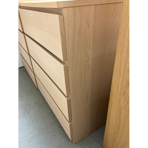 507 - MODERN LIGHT OAK STYLE 4 DRAWER CHEST OF DRAWERS H39” W32” D19”