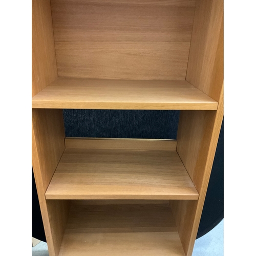 508 - MODERN SOLID OAK 4 TIER OPEN BOOKCASE H59” W24” D14”