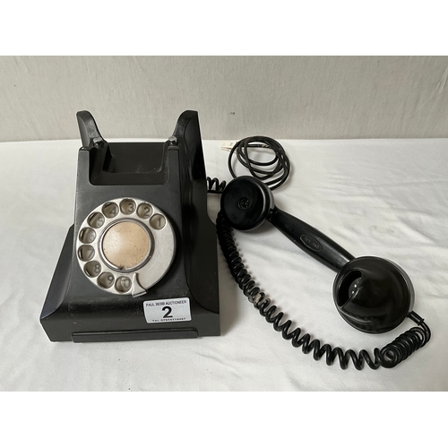 2 - VINTAGE BLACK BAKALITE PHONE