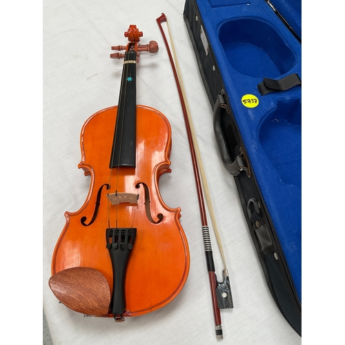 9 - THE SENATOR VIOLIN IN CASE CASE COMPLETE WITH BOW