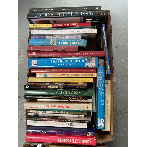 15 - 2 BOXES AND A CRATE OF BOOKS TO INCLUDE ANTIQUES,CRAFT ETC