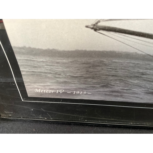 26 - 2 FRAMED SAILING PHOTOGRAPHS BY BEKENS OF COWES - SONYA 1911 AND METEOR IV 1913 
32” x 24”