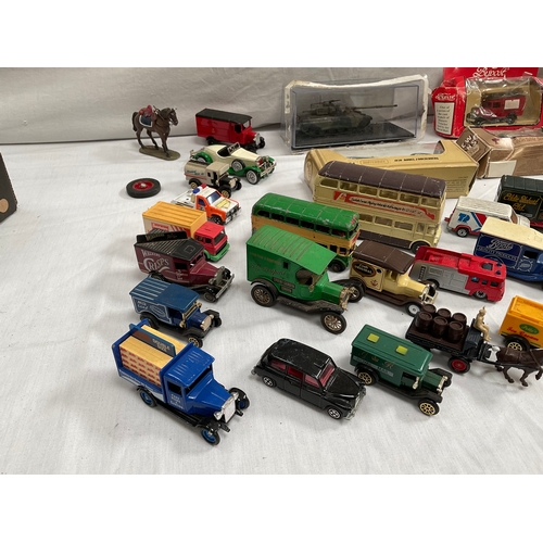 30 - BOX OF COLLECTORS MODEL CARS,TRAINS,TRACK ETC