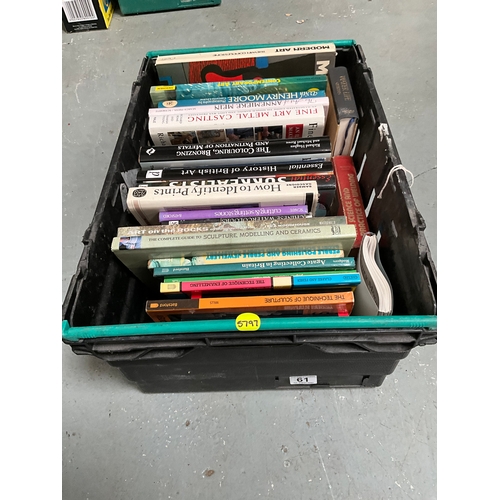 61 - CRATE OF BOOKS TO INCLUDE ART,SCULPTURE ETC