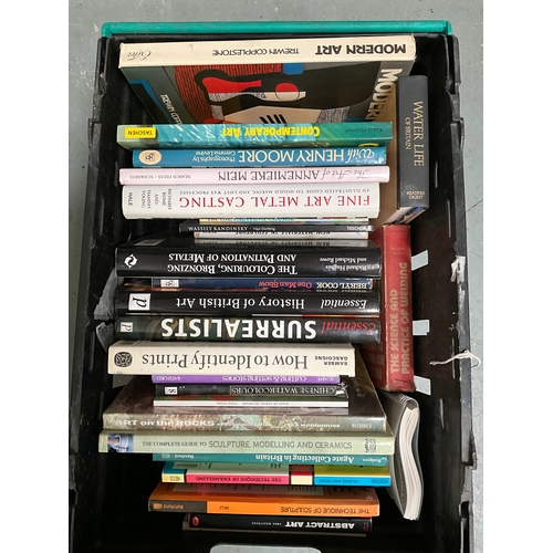 61 - CRATE OF BOOKS TO INCLUDE ART,SCULPTURE ETC