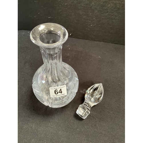 64 - ITALIAN GLASS DECANTER AND ONE OTHER