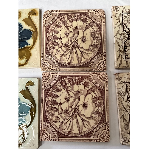 66 - COLLECTION OF VICTORIAN TILES (11)  6” x 6”