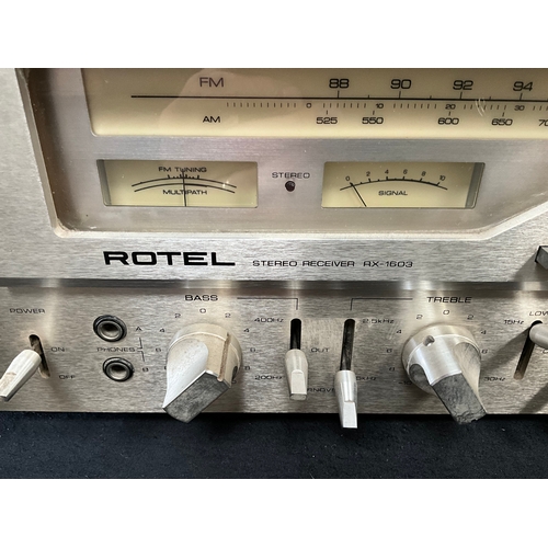 72 - ROTEL STEREO RECEIVER RX - 1603 AND ROTEL COMPACT DISC PLAYER RCD-855 WITH REMOTE