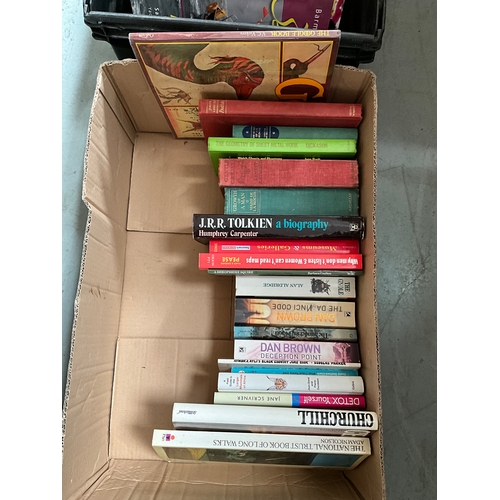 81 - 2 CRATES AND A BOX OF BOOKS TO INCLUDE AUTOBIOGRAPHICALS ETC