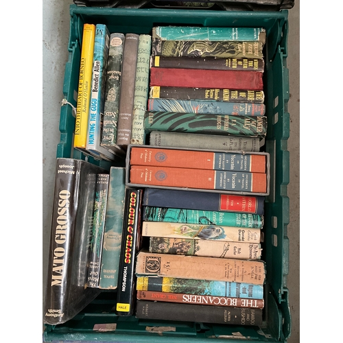 84 - 4 CRATES OF BOOKS TO INCLUDE ANIMALS AND REPTILES ,EXPLORATION,JUNGLE,AMAZON,BORNEO,ETC