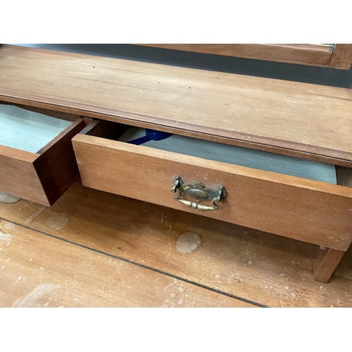 503 - EDWARDIAN SATINWOOD CHEST OF 3 DRAWERS WITH DRESSING TABLE MIRROR AND JEWELLERY DRAWERS TO TOP A/F H... 