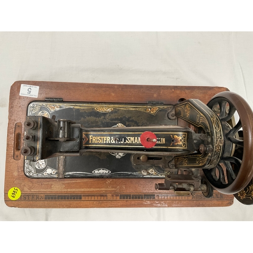 5 - “FRISTER & ROSSMANN” SEWING MACHINE - NO TOP.