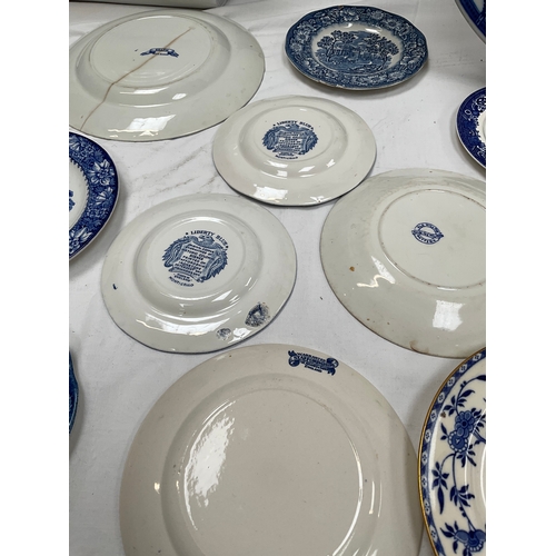 17 - LARGE QUANTITY OF BLUE AND WHITE CHINA WARE TO INCLUDE TWO LARGE CHARGERS, TWO LIDDED VEGETABLE DISH... 