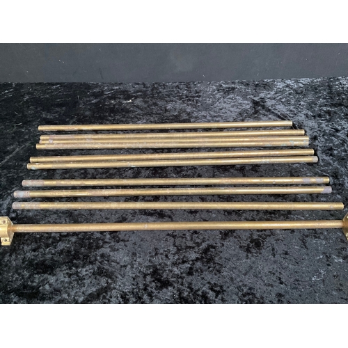 25 - TEN BRASS STAIR RODS 22” WITH FIXINGS