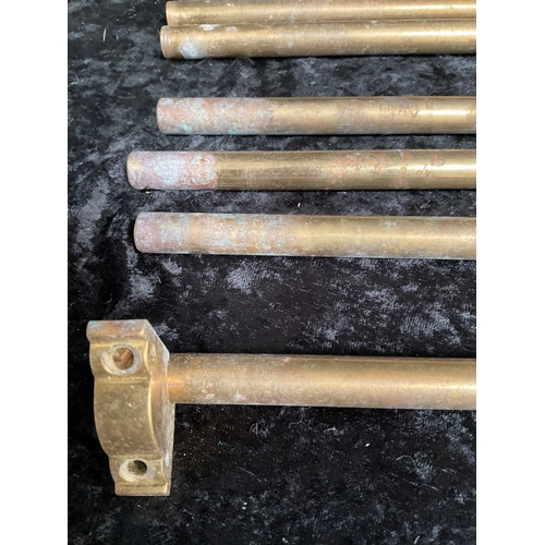 25 - TEN BRASS STAIR RODS 22” WITH FIXINGS