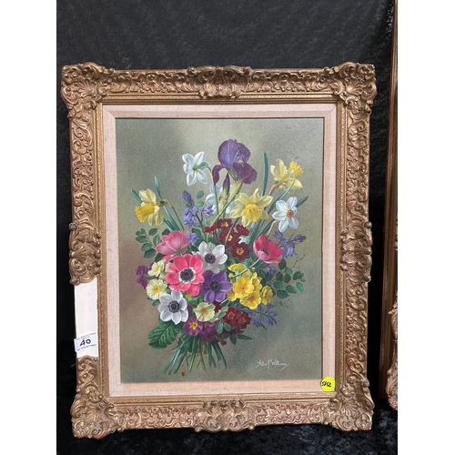 40 - TWO ORIGINAL FRAMED OILS ON CANVAS - STILL LIFE, SIGNED ALBERT WILLIAMS. FRAMES A/F, 19” x 23” AND 2... 