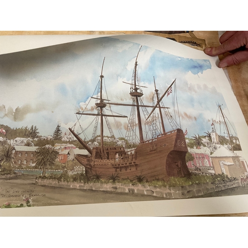 49 - QUANTITY OF UNFRAMED LIMITED EDITION PRINTS TO INCLUDE THE BATTLE OF TRAFALGAR, THE BOSTON TEA PARTY... 