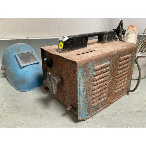 55 - ELECTRIC WELDER,MASK AND RODS A/F