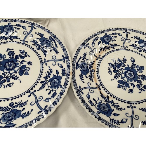 57 - THIRTY FIVE PIECE NIKKO BLUE AND WHITE PATTERNED DINNER AND TEA SERVICE - DISHWASHER, MICROWAVE, OVE... 