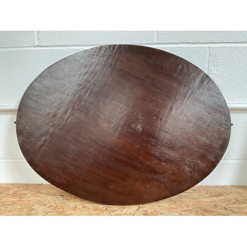 79 - OVAL MAHOGANY FRAMED WALL MIRROR 30” x 23”