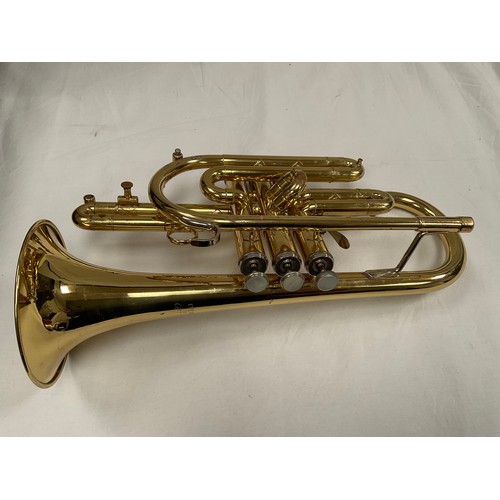 87 - VINTAGE CASED CORNET (ETERPNA BY GETZEN) COMPLETE WITH MOUTHPIECE, MUFFLERS ETC