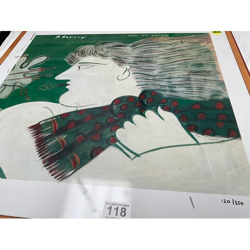 118 - ALEKOS FASSIANOS LITHOGRAPH LIMITED EDITION 120 OF 350 SIGNED TO MARGIN A/F (SCRATCHES) 25” x 23”