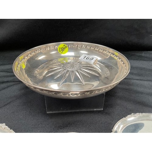 169 - QUANTITY CONTINENTAL SILVER AND 925 SILVER DISHES AND BOWL TWEIGHT 450G