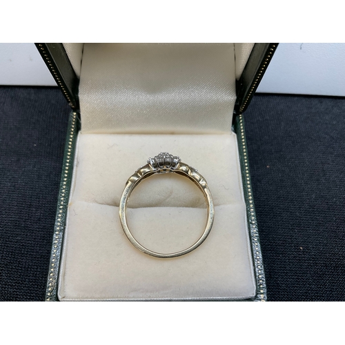 183 - TWO 9CT YELLOW GOLD & DIAMOND RINGS AND 9CT WHITE GOLD & DIAMOND RING (STONE MISSING) TOTAL WEIGHT 6... 