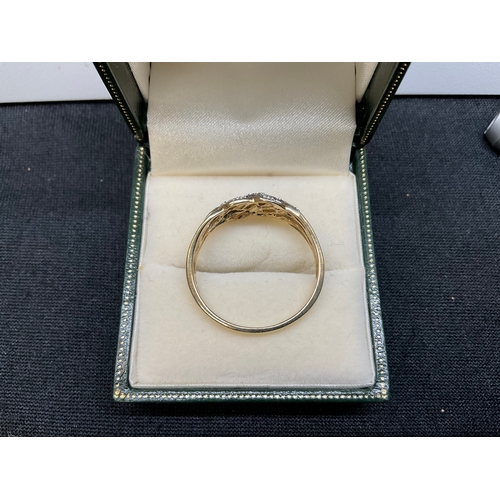 183 - TWO 9CT YELLOW GOLD & DIAMOND RINGS AND 9CT WHITE GOLD & DIAMOND RING (STONE MISSING) TOTAL WEIGHT 6... 