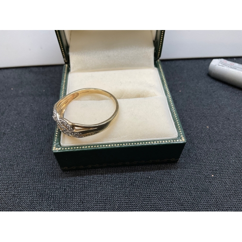 183 - TWO 9CT YELLOW GOLD & DIAMOND RINGS AND 9CT WHITE GOLD & DIAMOND RING (STONE MISSING) TOTAL WEIGHT 6... 