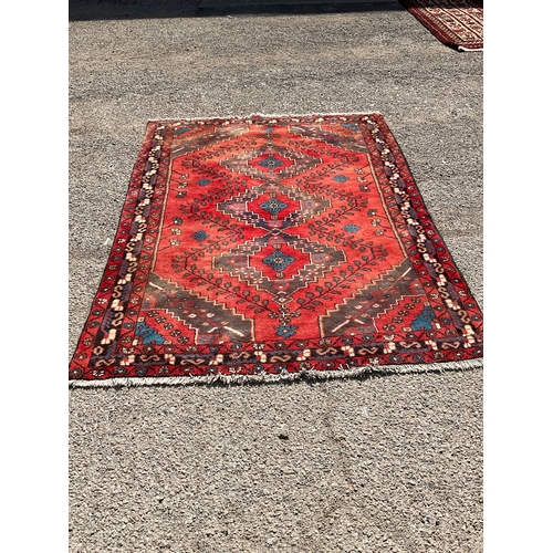 1 - VINTAGE RED PATTERNED CARPET 80” x 61”