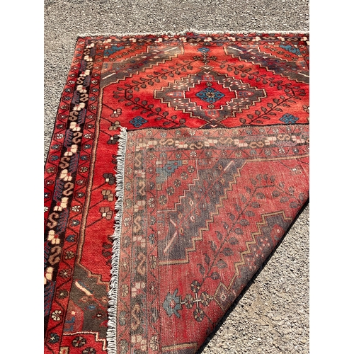 1 - VINTAGE RED PATTERNED CARPET 80” x 61”