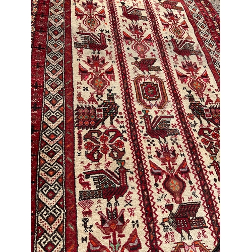 8 - VINTAGE PATTERNED RED CARPET 73” x 39”