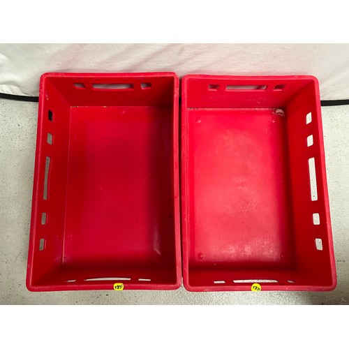 6 - 2 PLASTIC ADVERTISING MEAT CRATES