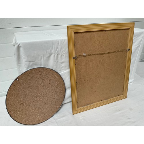 24 - MODERN GILT FRAMED WALL MIRROR 23” x 19” CHROME FRAMED PORTHOLE WALL MIRROR DIA14”