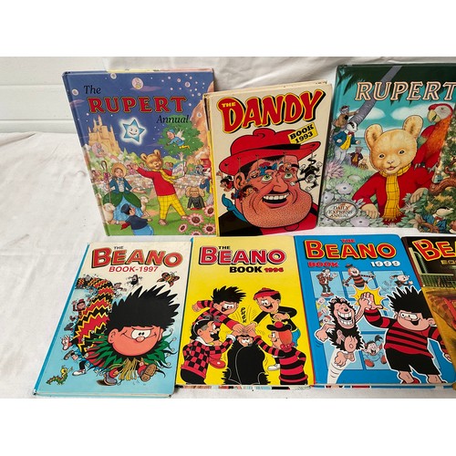 62 - CRATE OF VINTAGE CHILDRENS ANNUALS TO INCLUDE BEANO,DANDY ETC