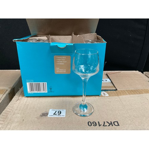 67 - 7 BOXES OF SHERRY GLASSES (168 GLASSES)