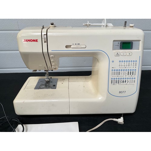 84 - NECCHI SEWING MACHINE WITH COVER AND JANOME 8077 SEWING MACHINE WITH COVER