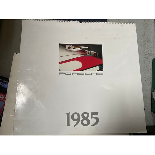 85 - 3 BOXES OF BOOKS , CDS ,PORSCHE 1985 CALENDAR ETC