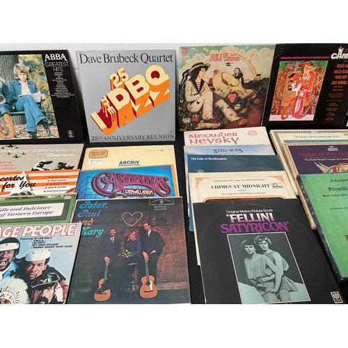 89 - BOX OF LP'S AND ALBUMS TO INCLUDE ABBA,MOODY BLUES ETC