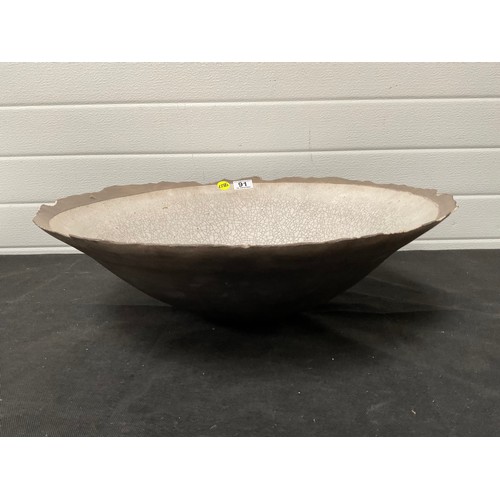 91 - VINTAGE CERAMIC BOWL A/F DIA 21”