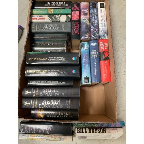 100 - 2 BOXES OF BOOKS TO INCLUDE STEPHEN DONALDSON,DAVID EDDINGS,ETC