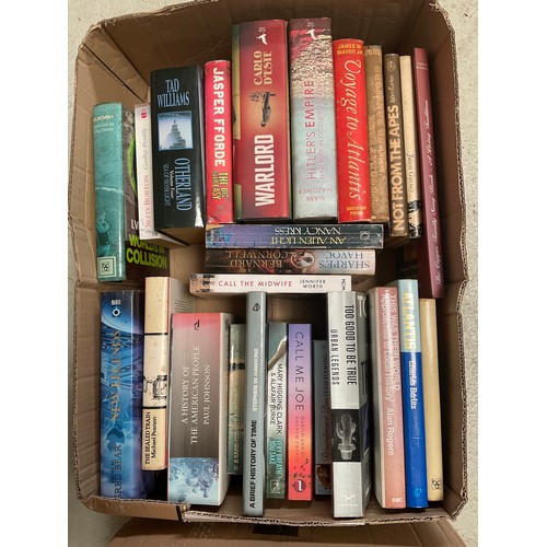 101 - 2 BOXES OF BOOKS TO INCLUDE BRUCE CATTON,ELLY GRIFFTHS,DAVID WINGROVE ETC