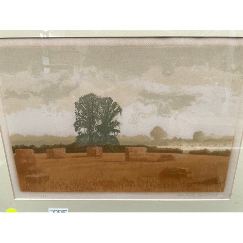 107 - FRAMED WATERCOLOUR PENCIL SIGNATURE TO MARGIN 
SUMMER,MICHEAL CARLO 1979 22” x 17”