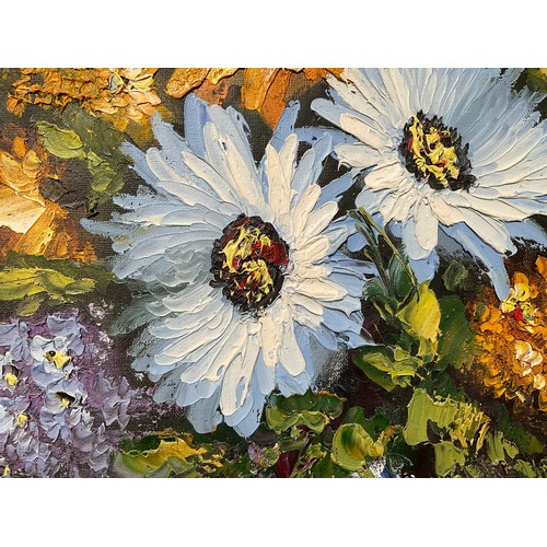 108 - GILT FRAMED OILS ON CANVAS (STILL LIFE) FLOWERS